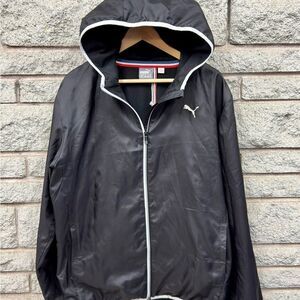 Puma Black Windbreaker with White Trim